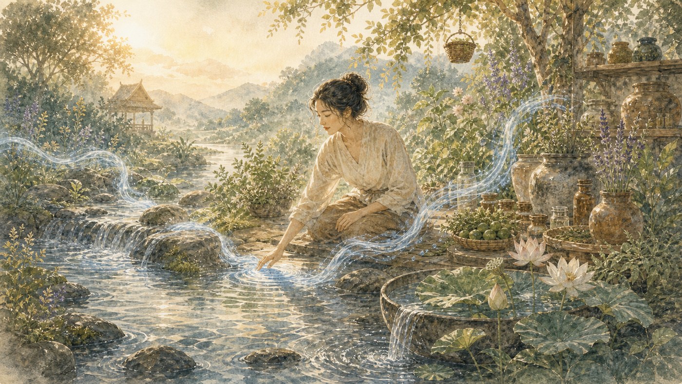 Original Plearnprai watercolour for 9 · Water with a Voice