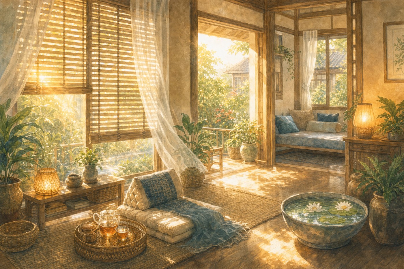 Original Plearnprai watercolour for 3 · Light and Brightness