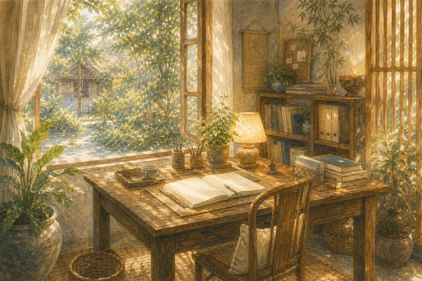 Original Plearnprai watercolour for 11 · Work and Study Spaces