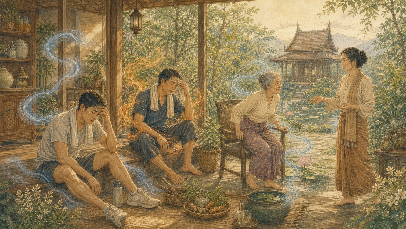 Original Plearnprai watercolour for Introduction — Movement Belongs to Everyday Life