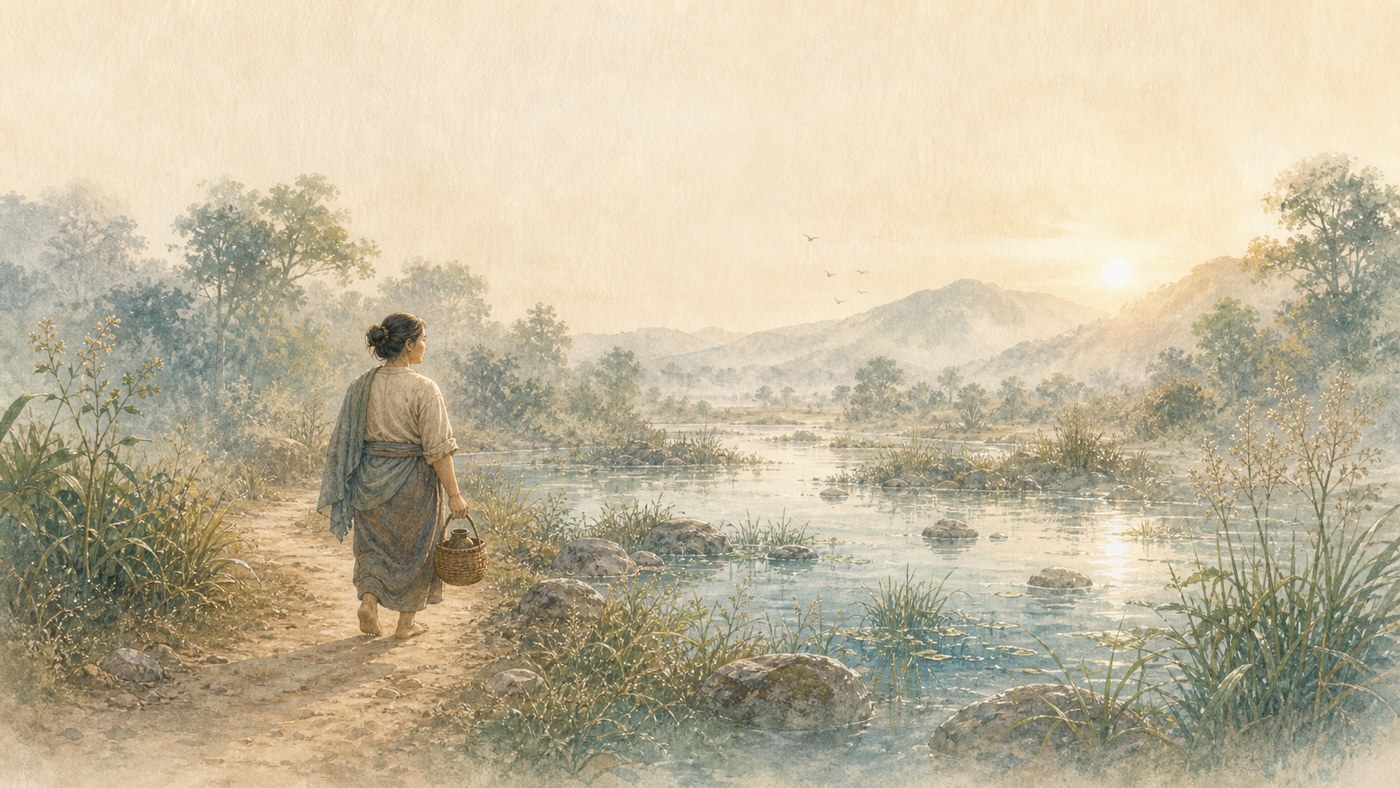 Original Plearnprai watercolour for Chapter 1 — The Story of Our Water