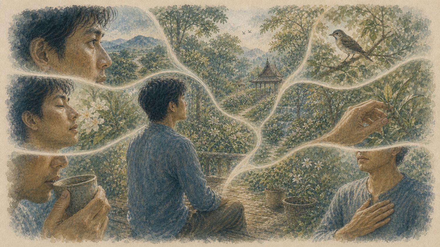 ภาพประกอบ บทที่ 3 — ประสาทสัมผัสทั้งหกสร้างประสบการณ์เดียว