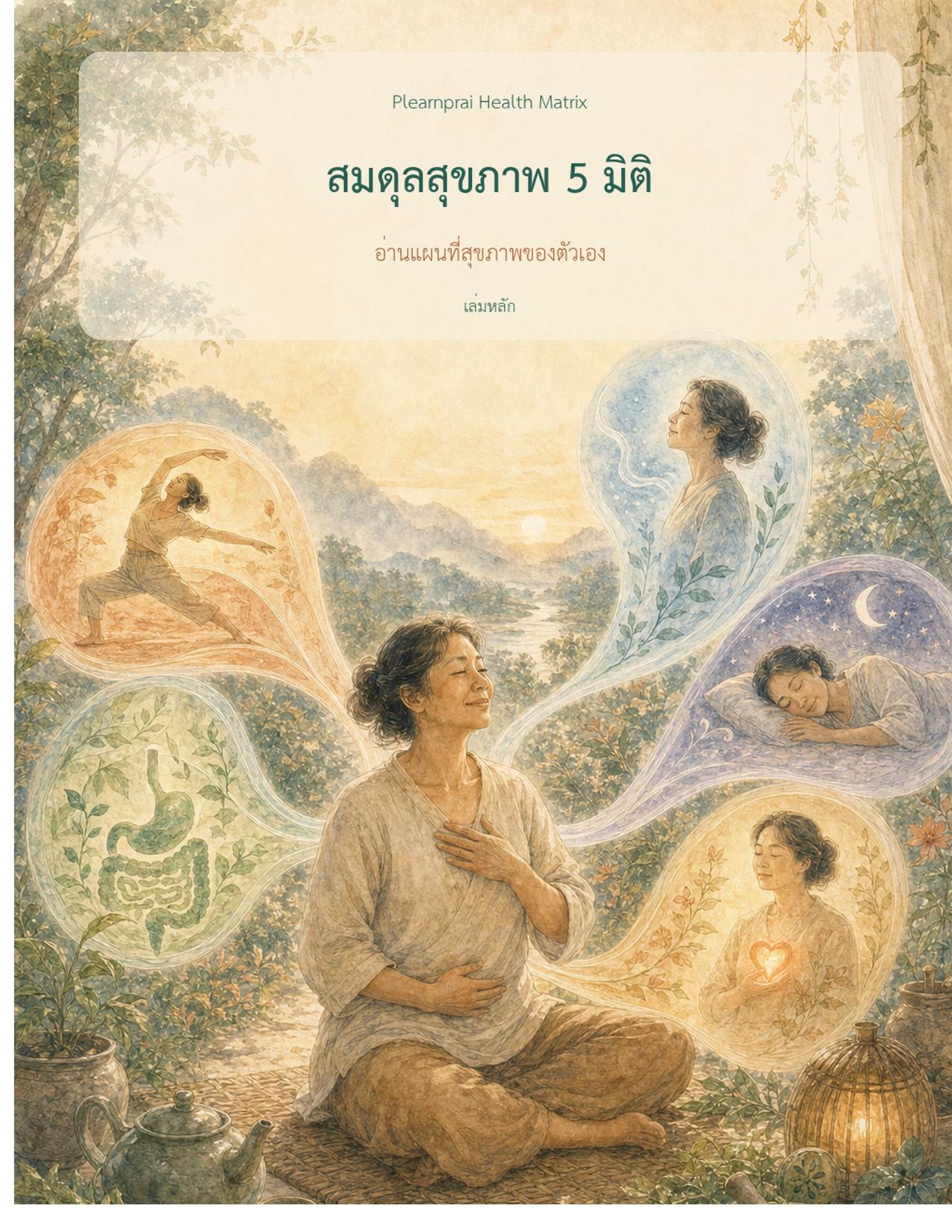 หน้าปกตำรา Health Matrix สมดุลสุขภาพ 5 มิติ