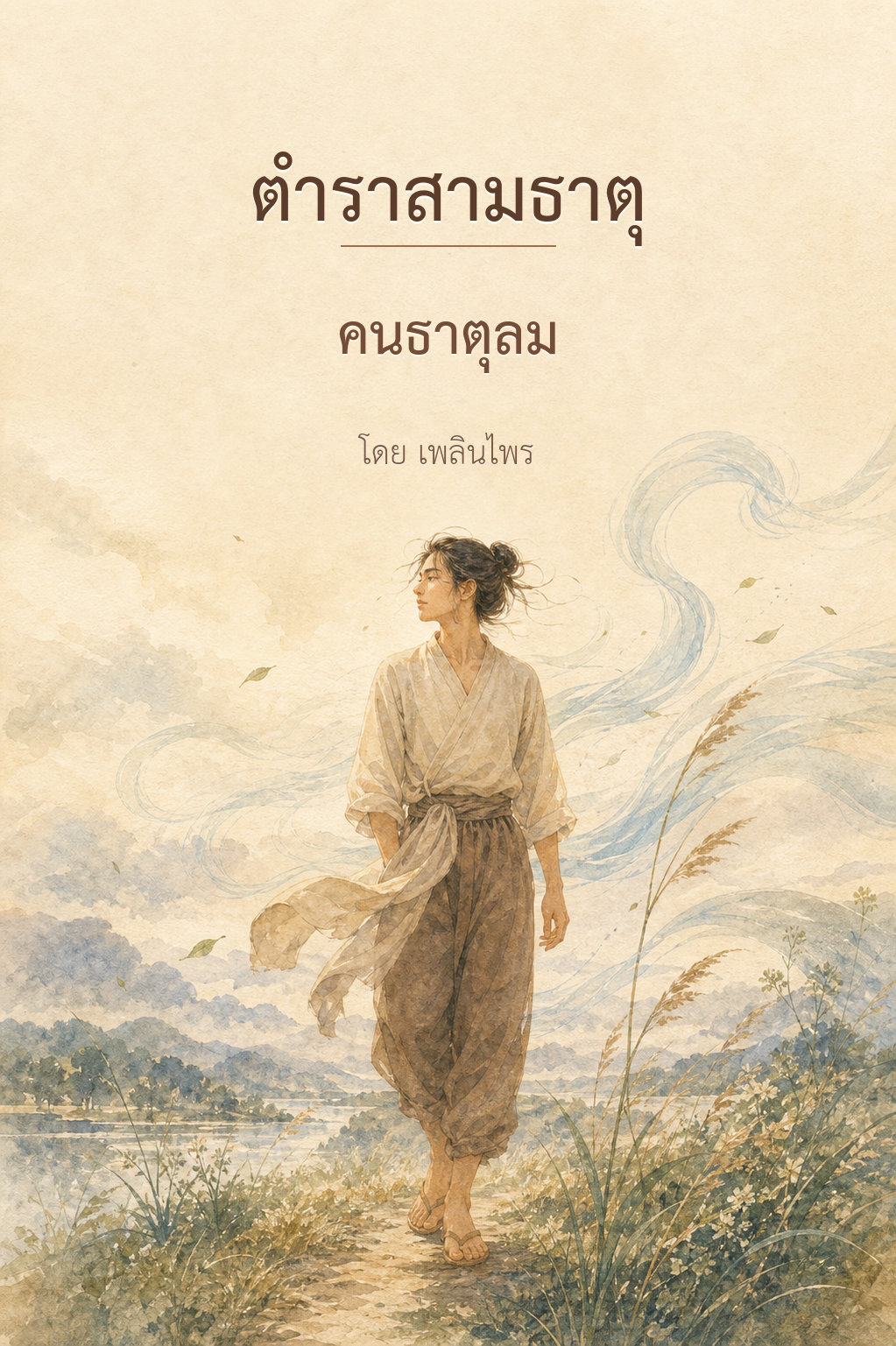 หน้าปกตำรา 3 ธาตุ เล่ม 1 คนธาตุลม โดย เพลินไพร
