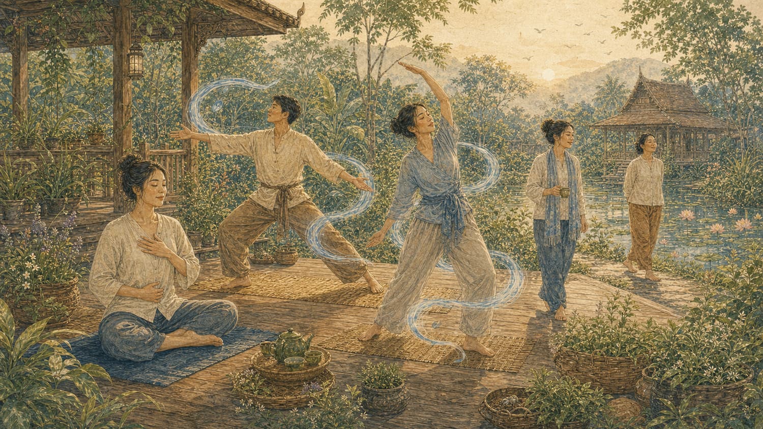 ภาพประกอบบทที่ 5 ท่าและกิจกรรมสำหรับคนธาตุลม