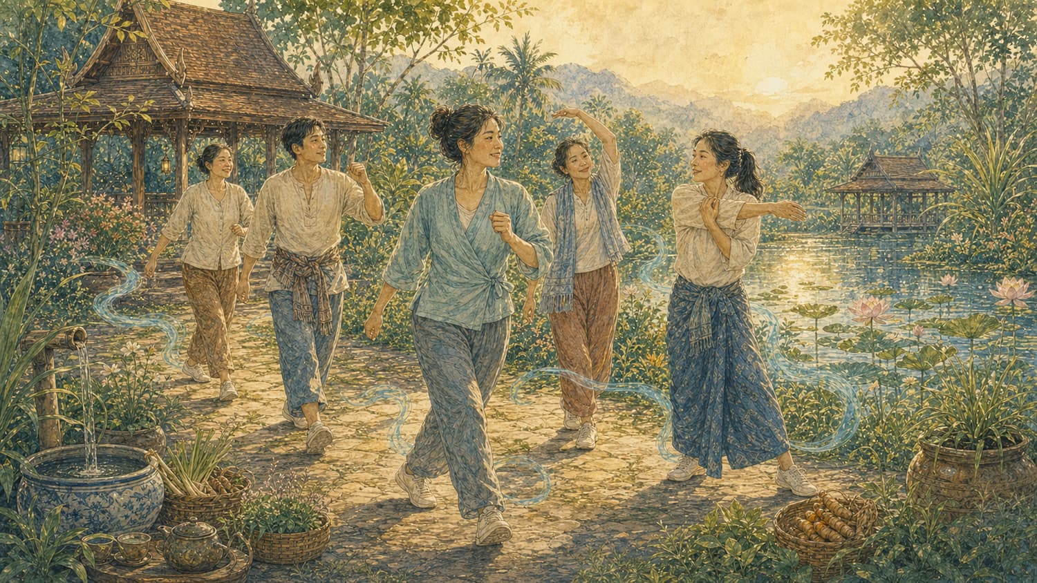 ภาพประกอบบทที่ 9 ท่าและกิจกรรมสำหรับคนธาตุน้ำ