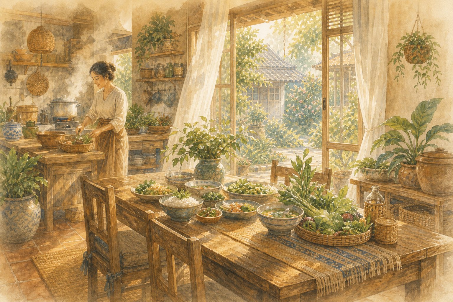 ภาพประกอบบทที่ 9 — ครัวและพื้นที่กินอาหาร