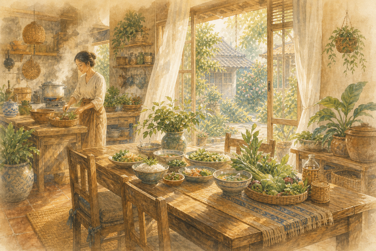 ภาพประกอบบทที่ 9 — ครัวและพื้นที่กินอาหาร