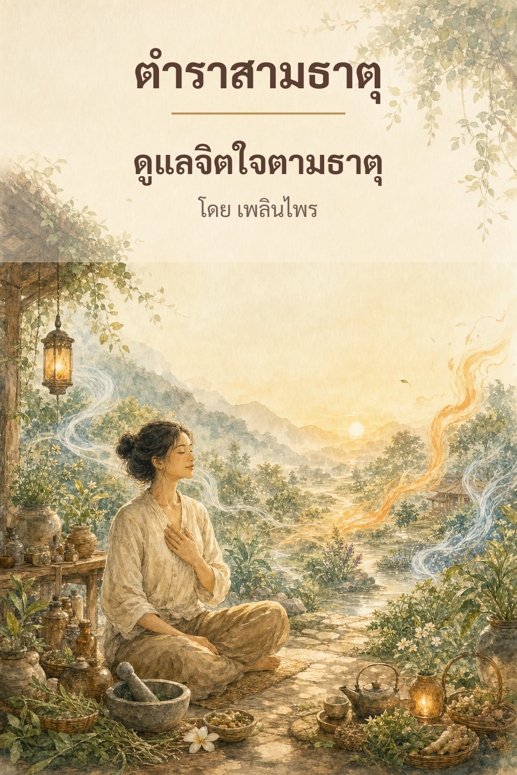 หน้าปกตำรา 3 ธาตุ เล่ม 8 การดูแลใจตามธาตุ โดย เพลินไพร