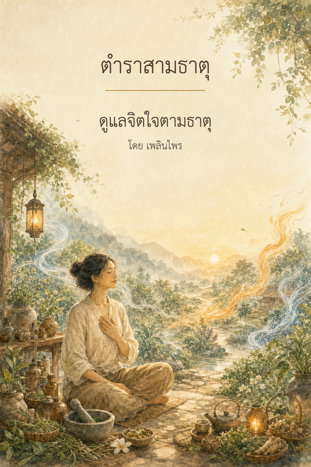 หน้าปกตำรา 3 ธาตุ เล่ม 8 การดูแลใจตามธาตุ โดย เพลินไพร