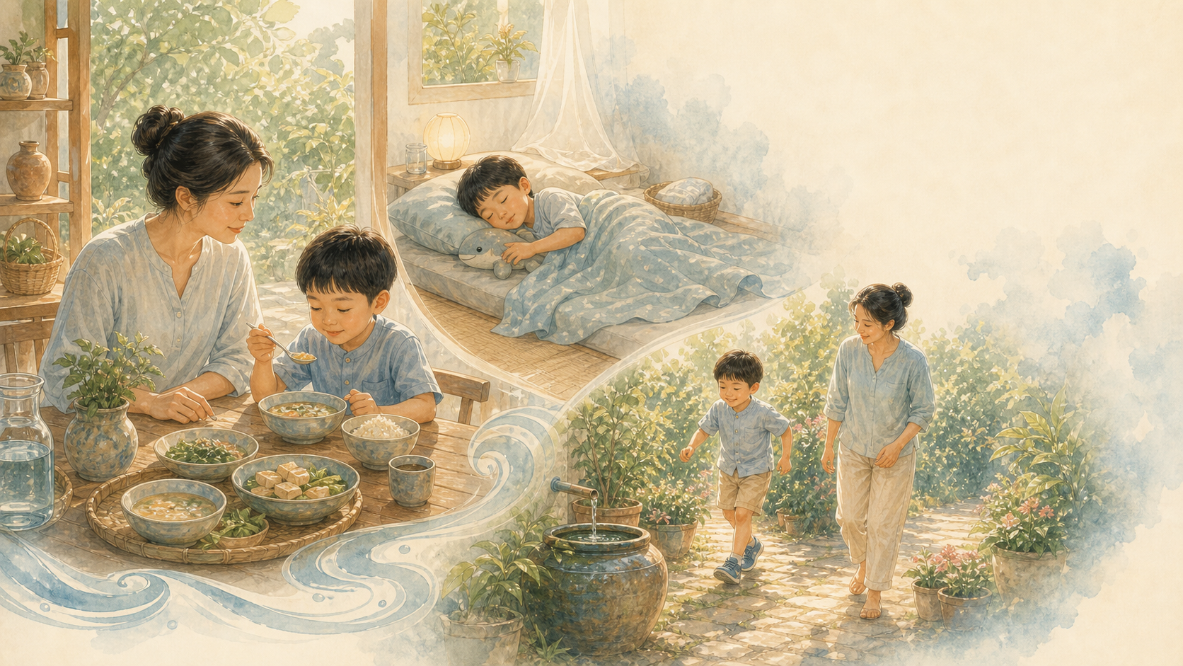 ภาพประกอบบทที่ 12 — กิน นอน เคลื่อนไหว สำหรับลูกธาตุน้ำ