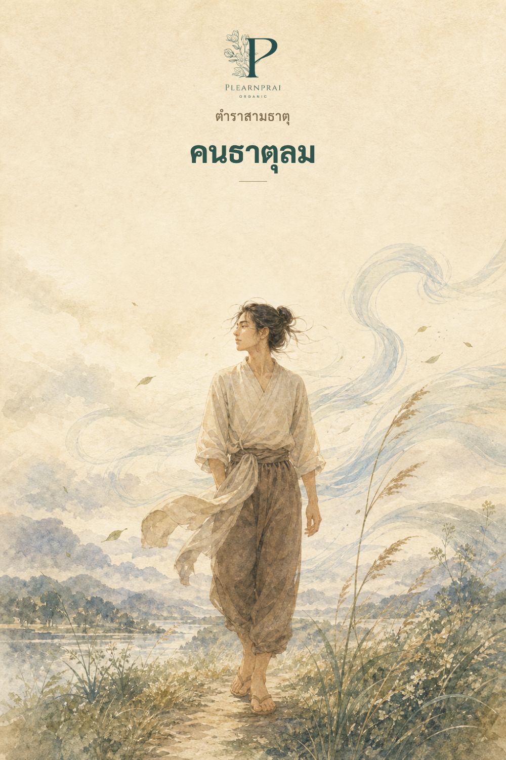 หน้าปกตำรา 3 ธาตุ เล่ม 1 คนธาตุลม โดย เพลินไพร