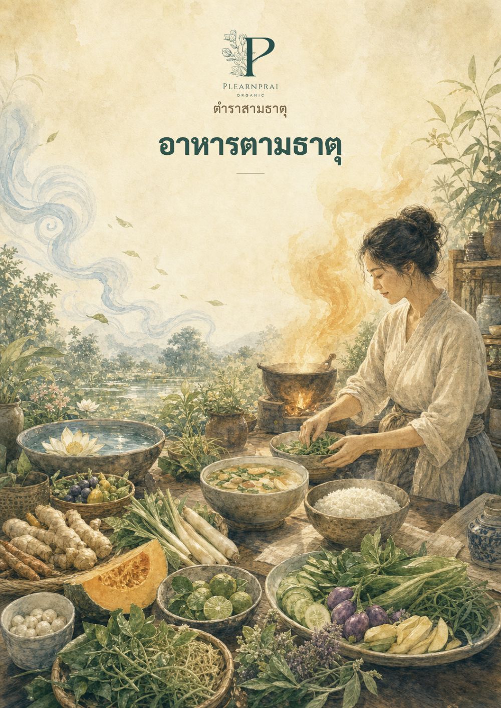 หน้าปกตำรา 3 ธาตุ เล่ม 10 อาหารตามธาตุ โดย เพลินไพร